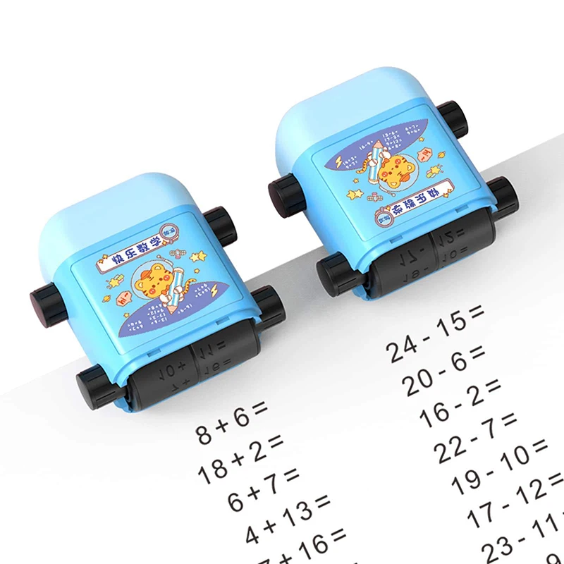 2023 hot sale 2 in 1 Teaching Stamps Roller for Kids, Teaching Addition and Subtraction Number Rolling Stamps for math education