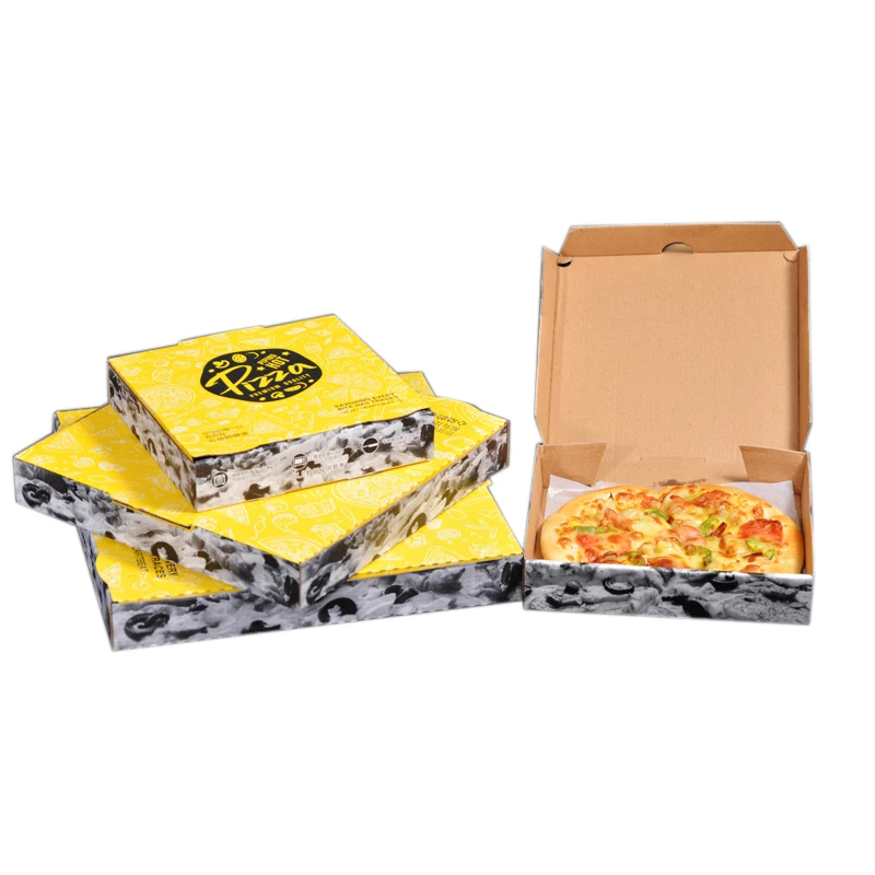 Wholesale customizable 13 inch pizza box Corrugated Paper packaging boxes portable pizza box