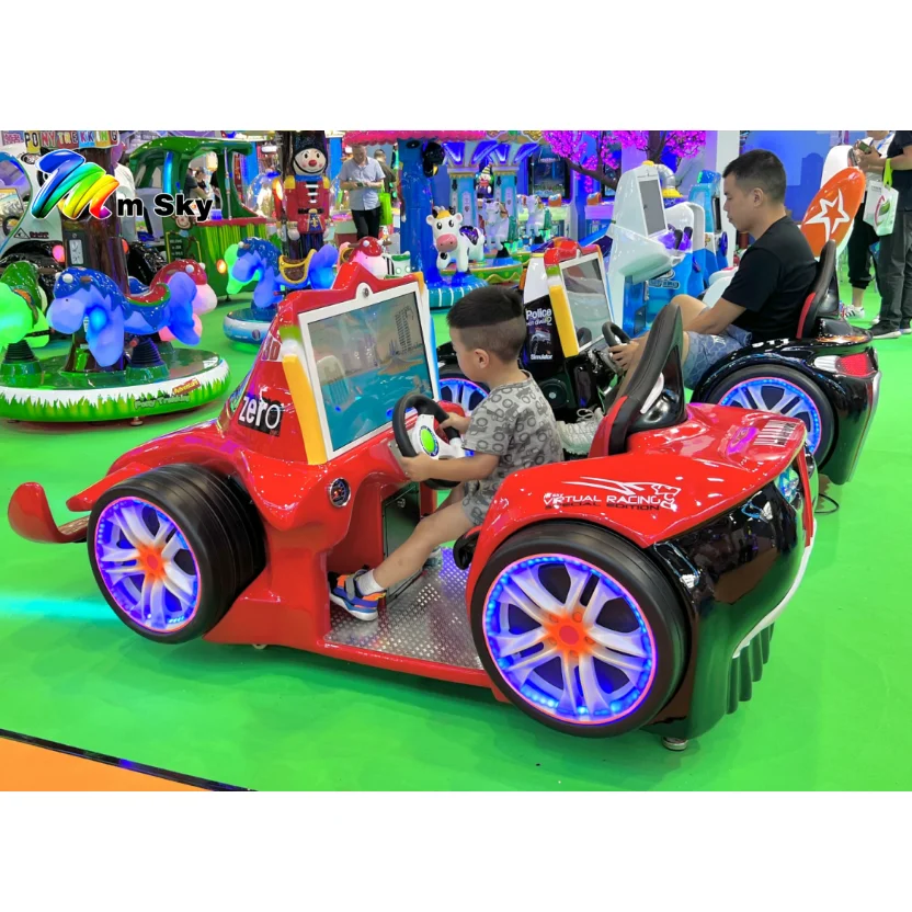 M SKY Fiberglass Cool Swing Racing Car 3D interactive game coin operated kiddie ride kids amusement arcade machine indoor park