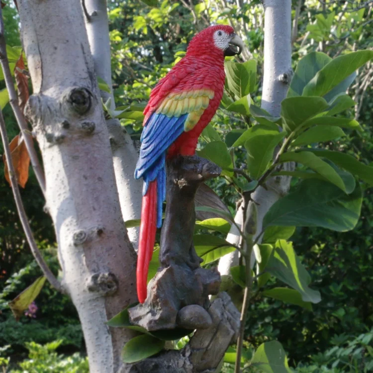 
Customized garden decor realistic polyresin bird parrot figurine, resin bird ornaments outdoor parrot statue% 