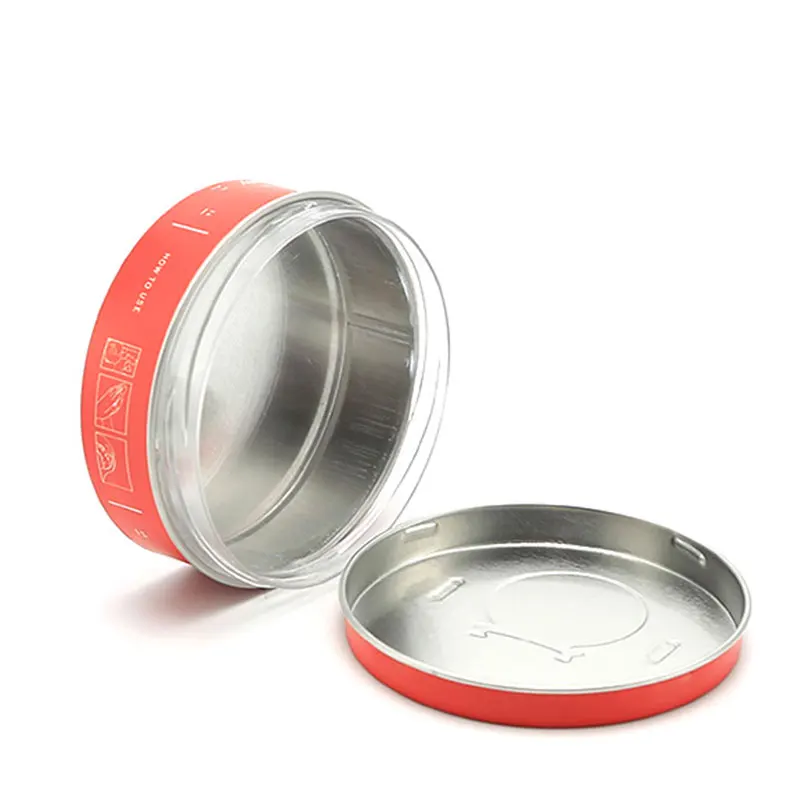 Round metal cosmetic tin can container cream wax tin box case packaging