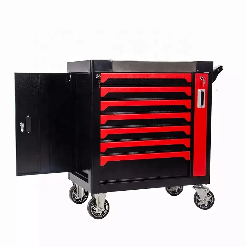 Seven-Drawer Auto Repair Tool Cabinet 258-Piece Set Heavy Duty Metal Iron OEM Supported Powder Coating Storage Workshop Use