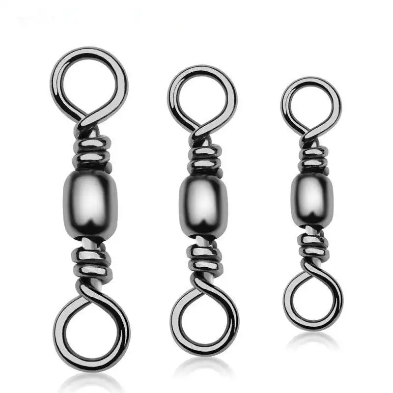 Solid Ring Fishing Tackle Hook Line Connector Copper  Rolling Ball Bearing Fishing Swivel