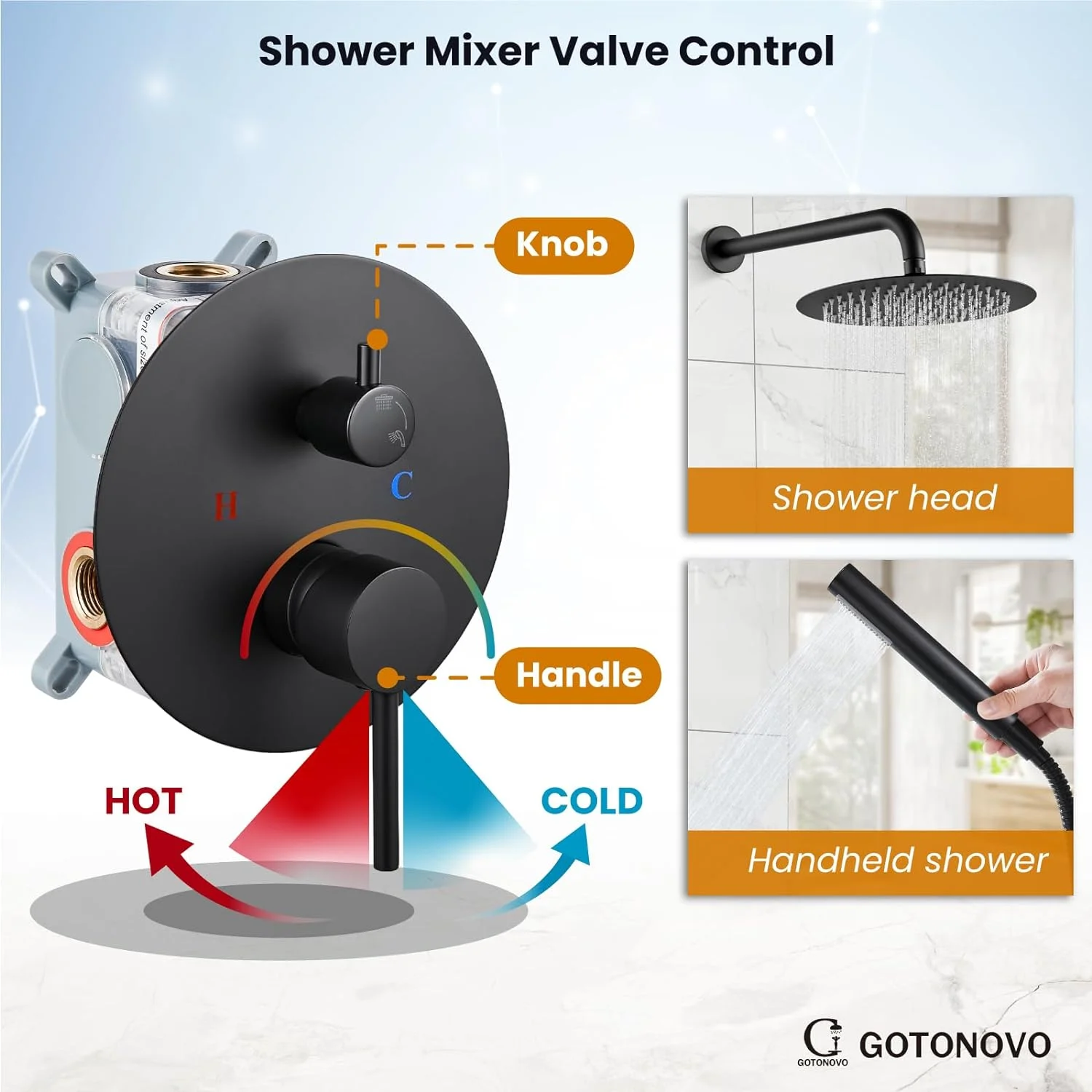 Wall Mount Rainfall Shower Faucet Set black  Bathroom Waterfall System bathroom shower faucet Concealed shower set