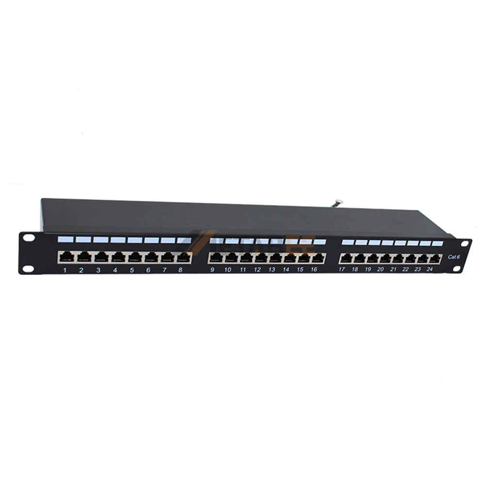 Data Ethernet Rack Mount Unshielded UTP RJ45 keystone 24 Port 1U CAT 5e CAT5E Patch Panel Cable Manager