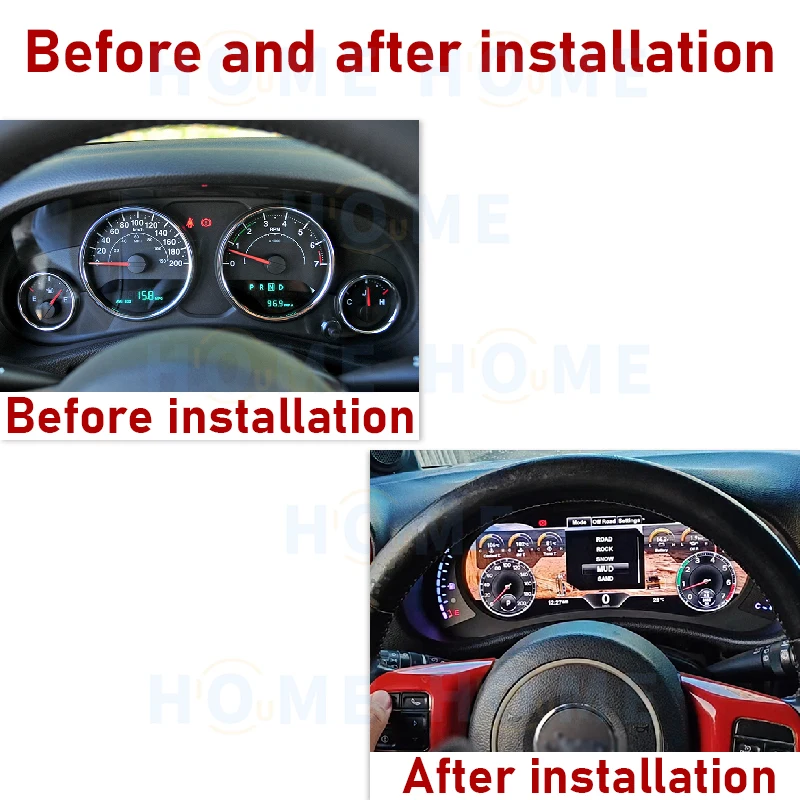 Linux system 12.3-inch LCD digital dashboard  For Jeep Wrangler 2011-2017 Virtual cabin cluster odometer Interior Retrofit kit