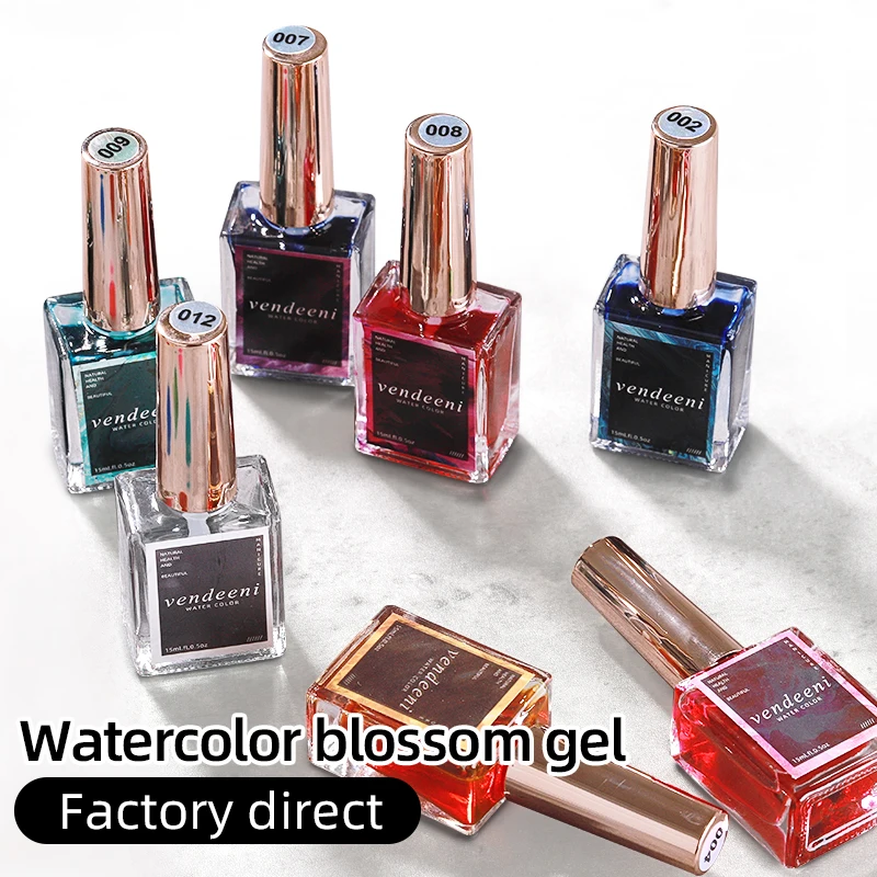 VDN Watercolor Blossom Gel Nail Polish Private Label Blooming Nail Polish Alcohol Ink Wholesale Nail Supplies