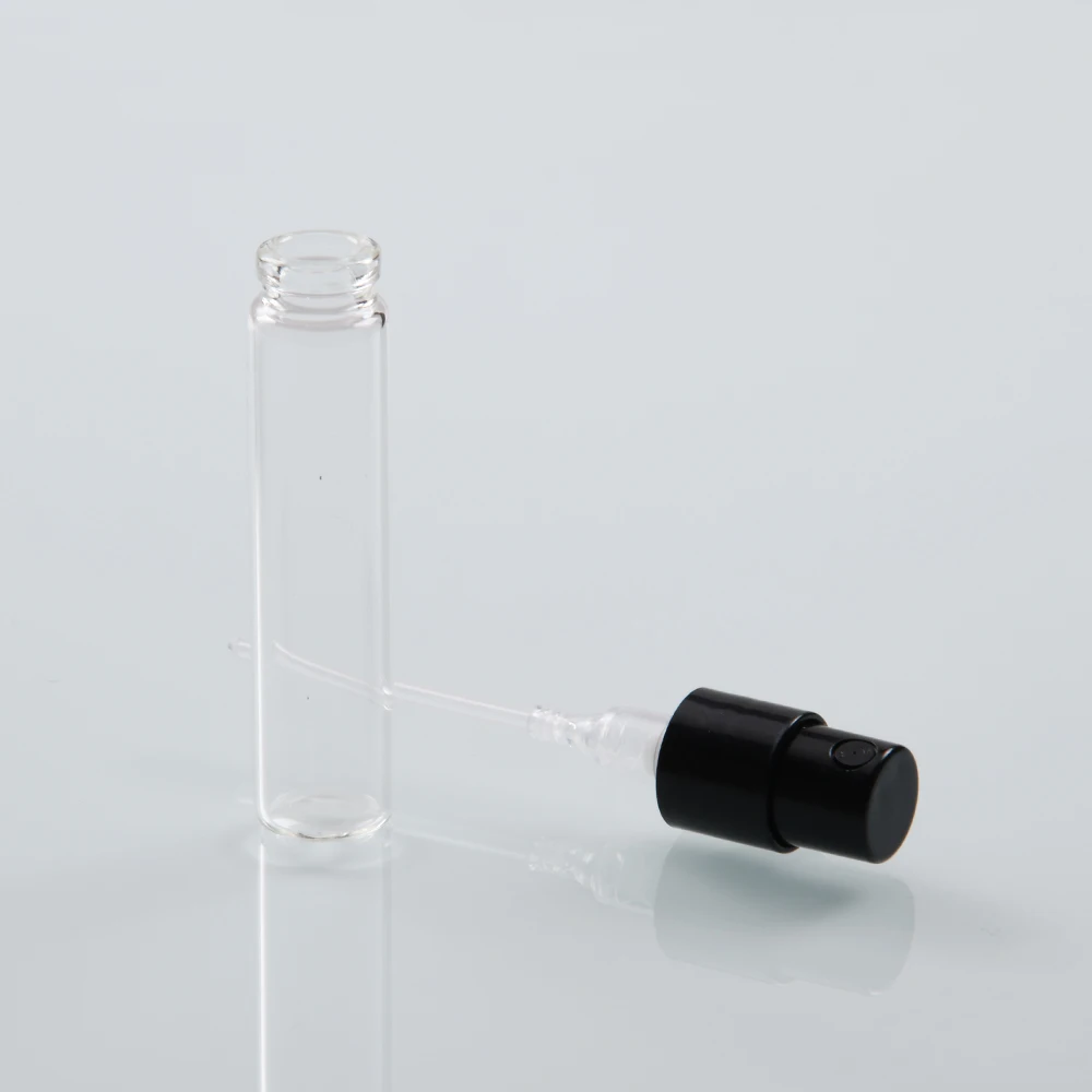 Free sample clear Tubular 2ml glass spray empty vial glass bottle 2ml glass spray vial