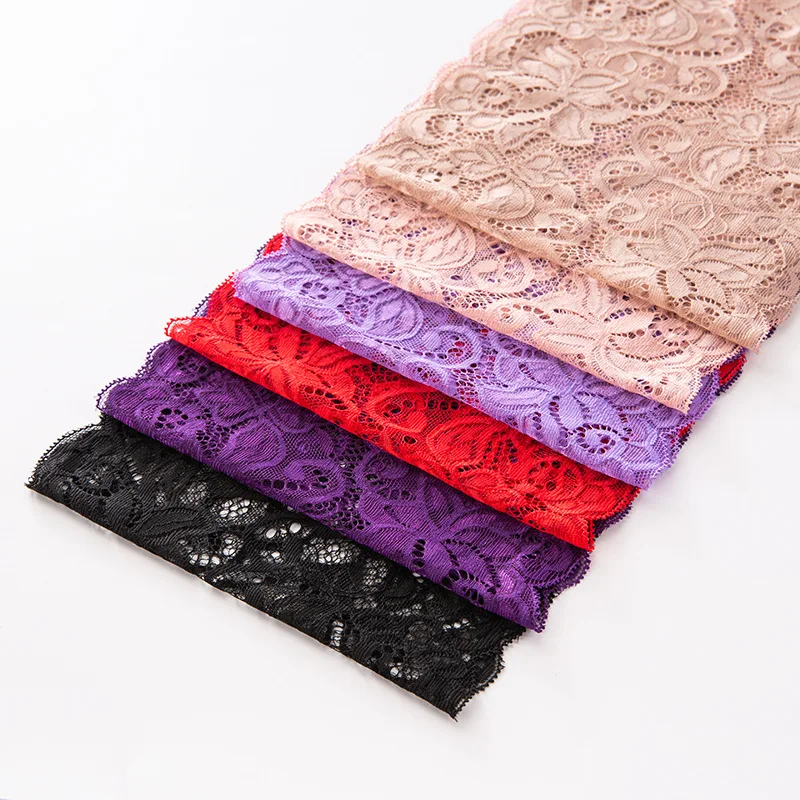 OEKO-TEX BSCI  dye to match colorful stretch lace trim for lingerie nylon flower pattern elastic lace for bra