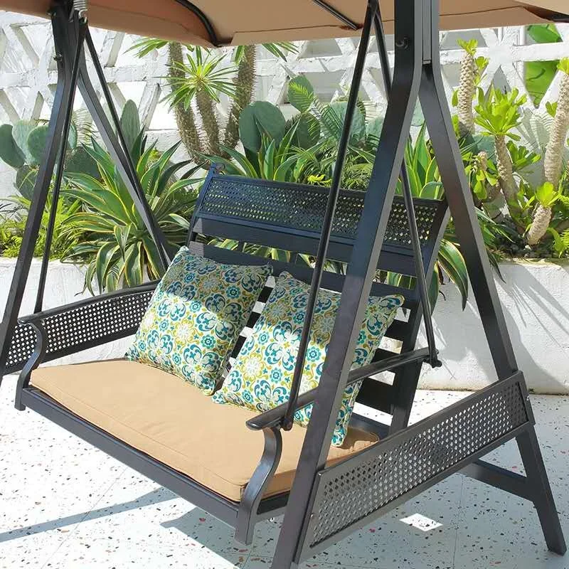 outdoor metal furniture double family swing chair