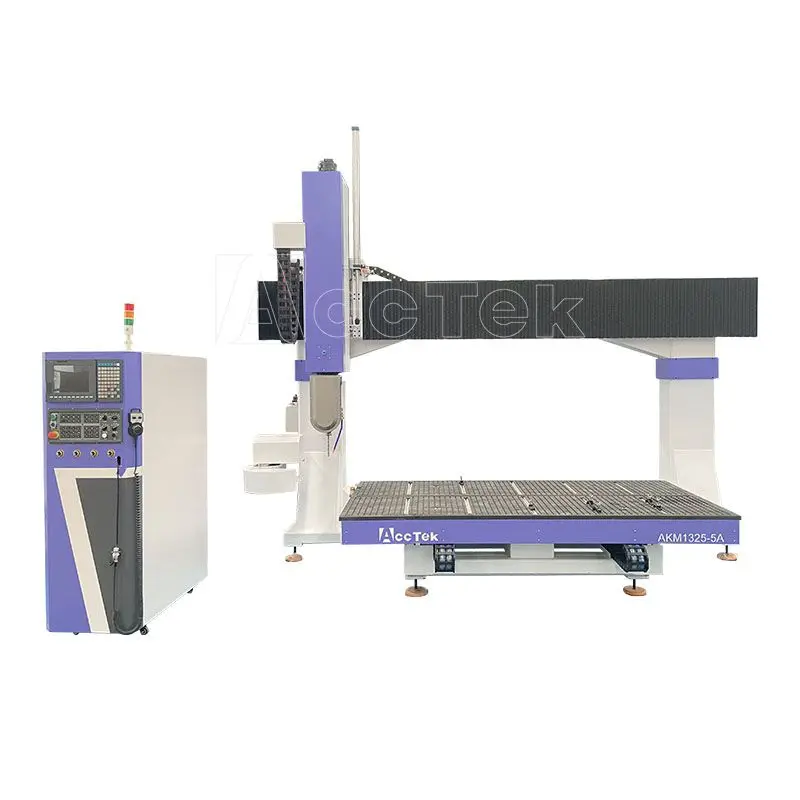 5 Axis Cnc Router Machine With 10kw Spindle C axis 360 degree For Wood Metal And Foam Carving