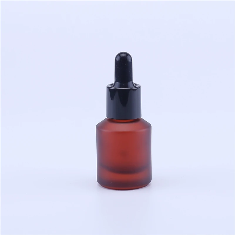 frosted pink & brown glass bottle for essential oil new reagent pipette 15ml essential oil dropper bottle in stock
