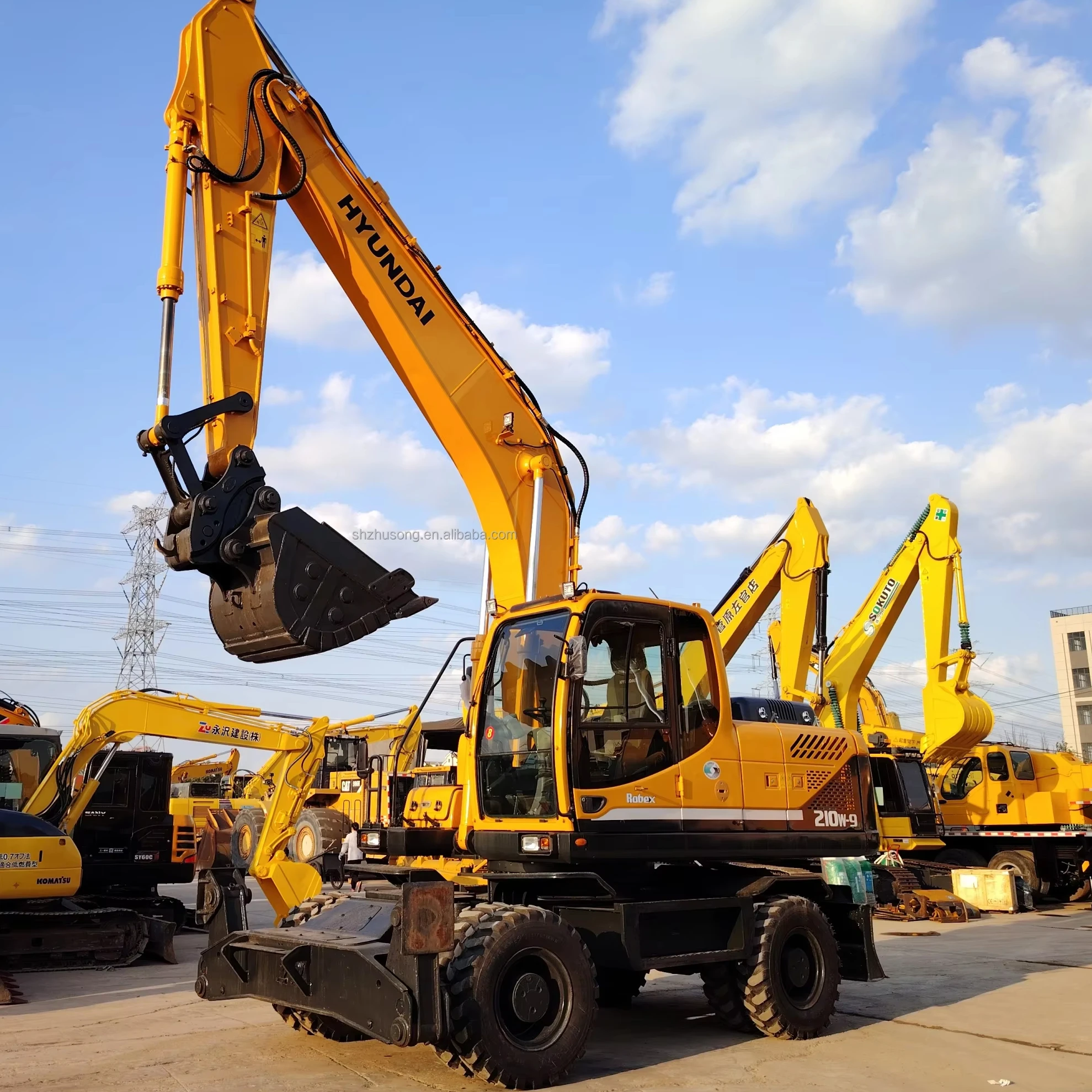 Hyundai used wheeled excavator nice condition  used 210W-9 Hyundai excavator made in Korea hot sale