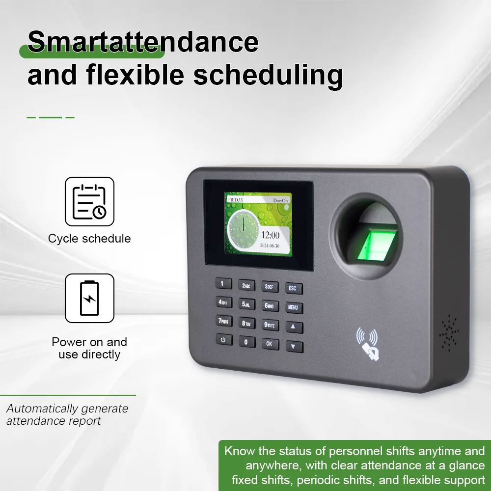 Eseye Biometric USB Time Attendance System Clock Office Employee Fingerprint Machine Free SDK Compatible USB Flash Drive TCP