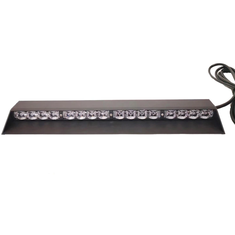 48W high quality directional light bar Traffic Advisor Light with sun visor amber white red blue with new designed lens