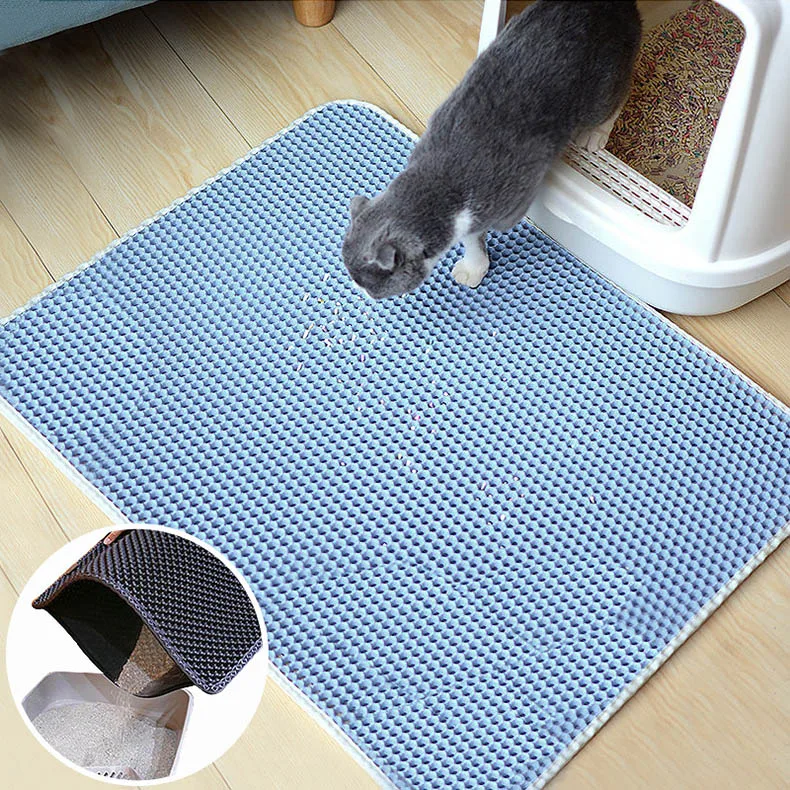 Double -Layer Jumbo Conlun Cleaning Splicing EVA Cat Litter Trappers Multipurpose Tray Mat With Logo