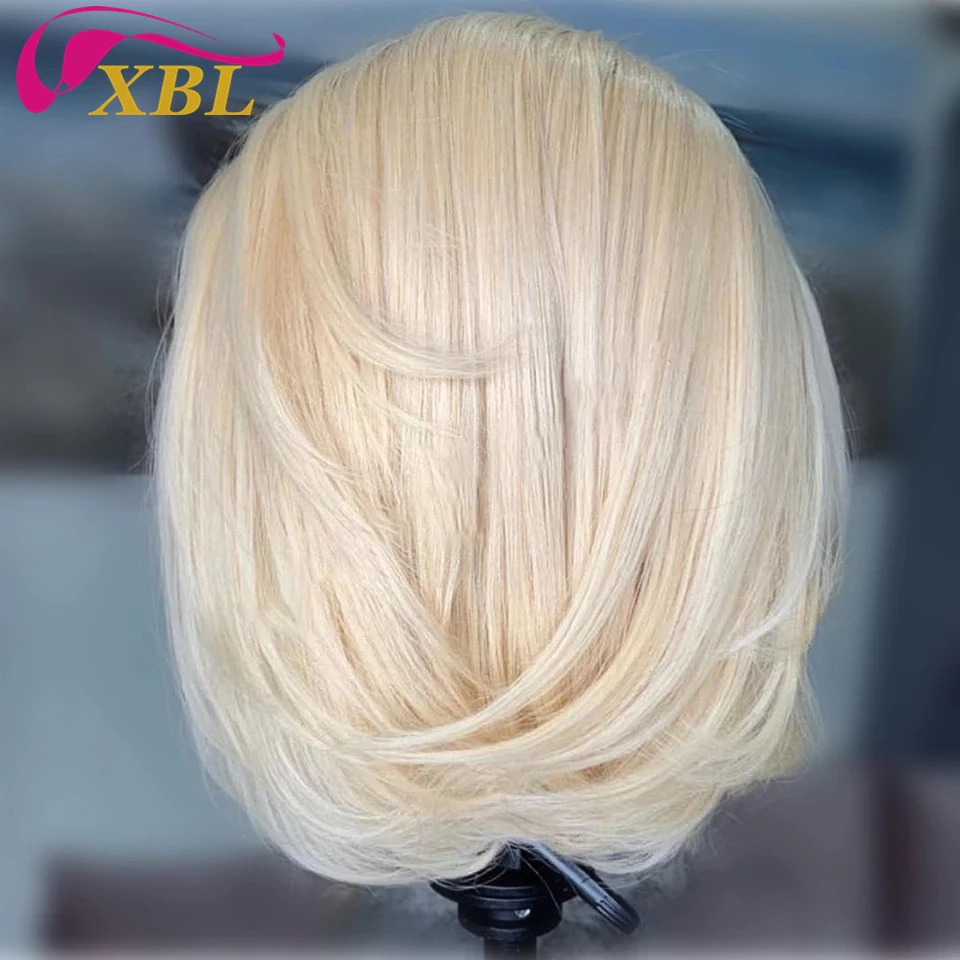 
XBL Virgin Blonde 613 Indian Hair Straight Front Lace Wig Hd Transparent Film Thin Swiss Lace Wholesale Full Lace Wigs Vendors 
