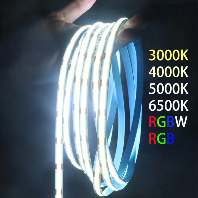 Taicron Professional Best 5m 10m 12v 24v 220v Rgbw Cob Light Strip Wholesale High Quality In-stock Cob Led Strip