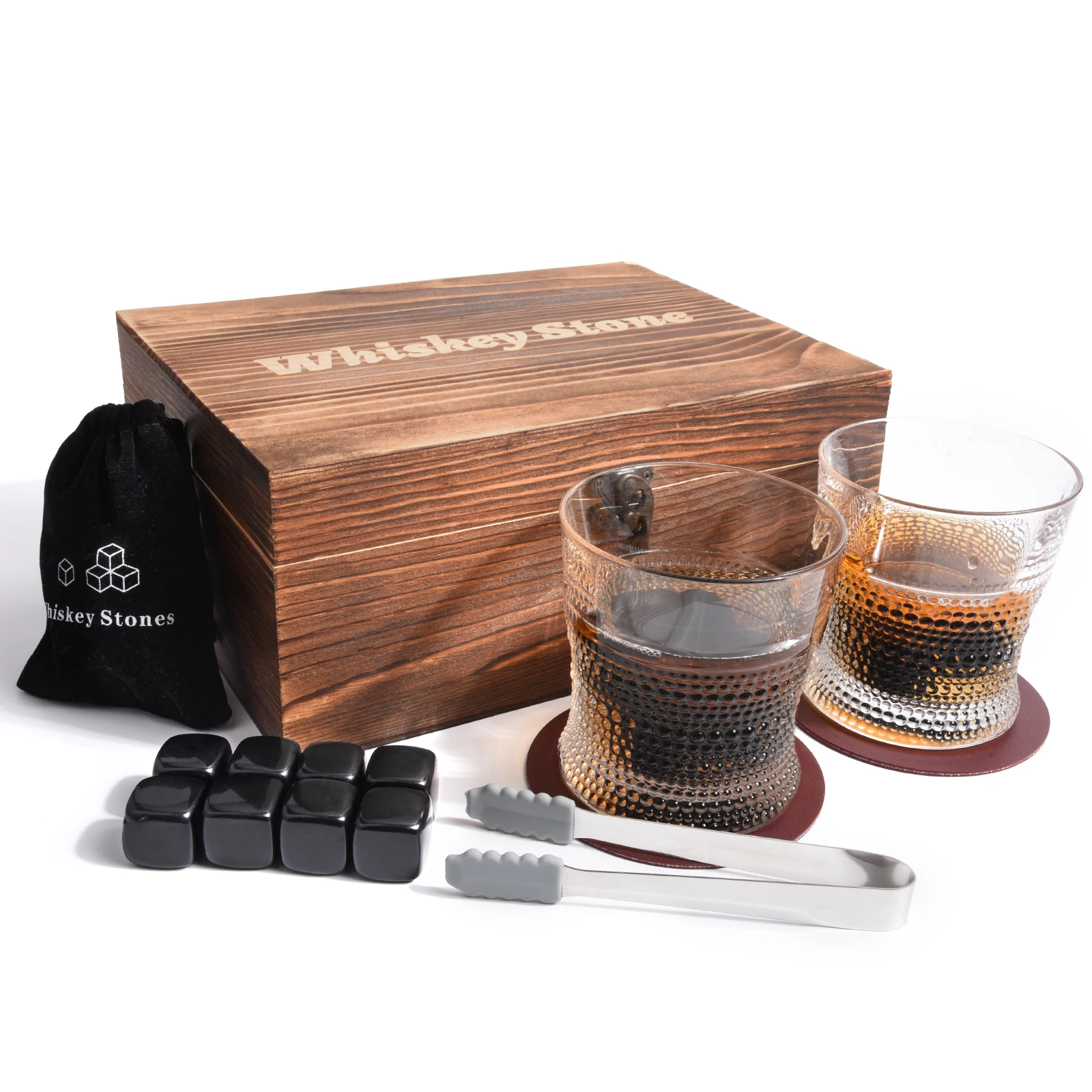 WEIBU Whiskey Stone Luxury Glass Set for Lover Natural Ice Cube
