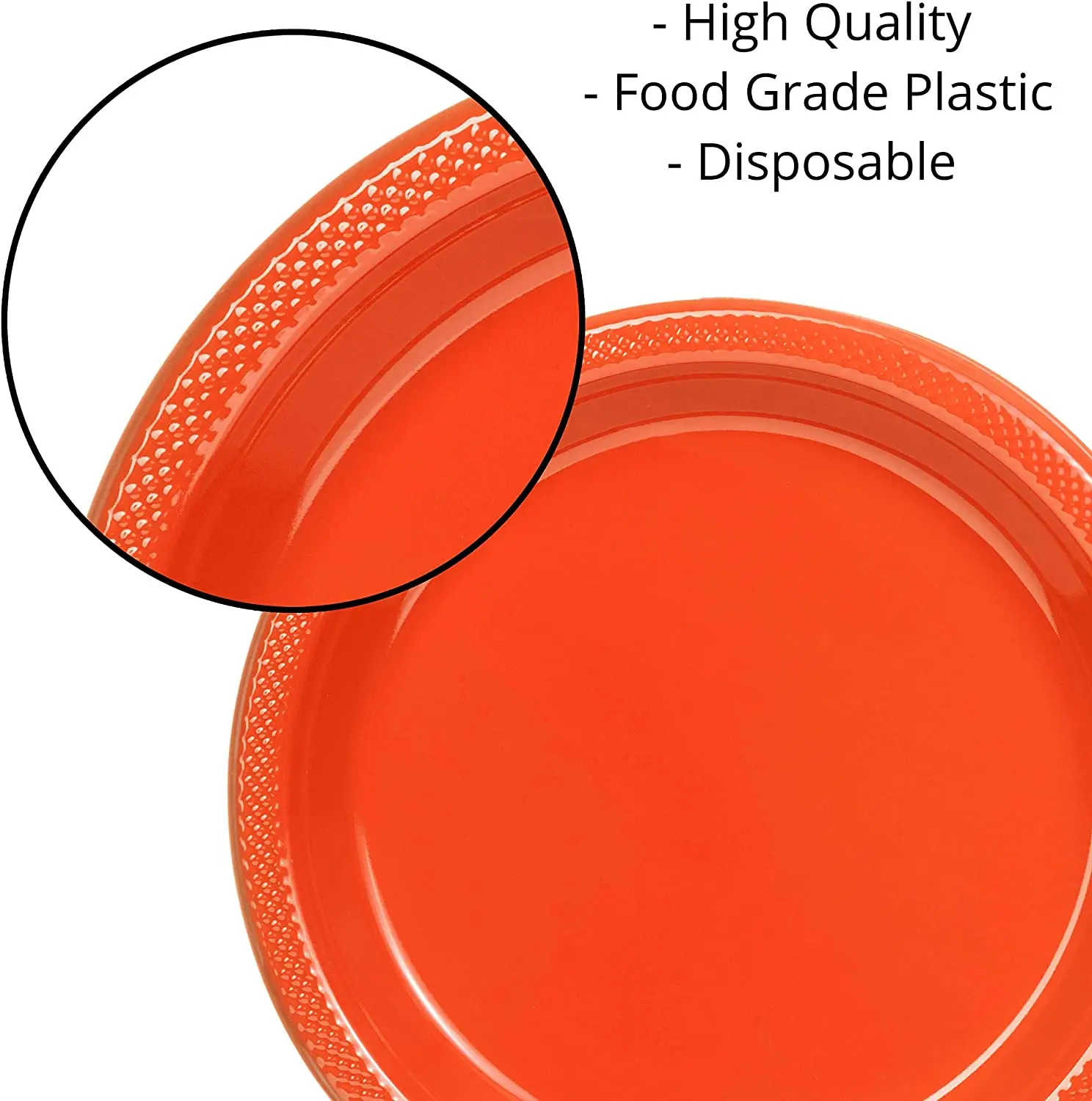 Reusable Plastic Plate For Parties Orange Recyclable Dessert Salad Blister Plates Dinner Party Plates For All Occasions