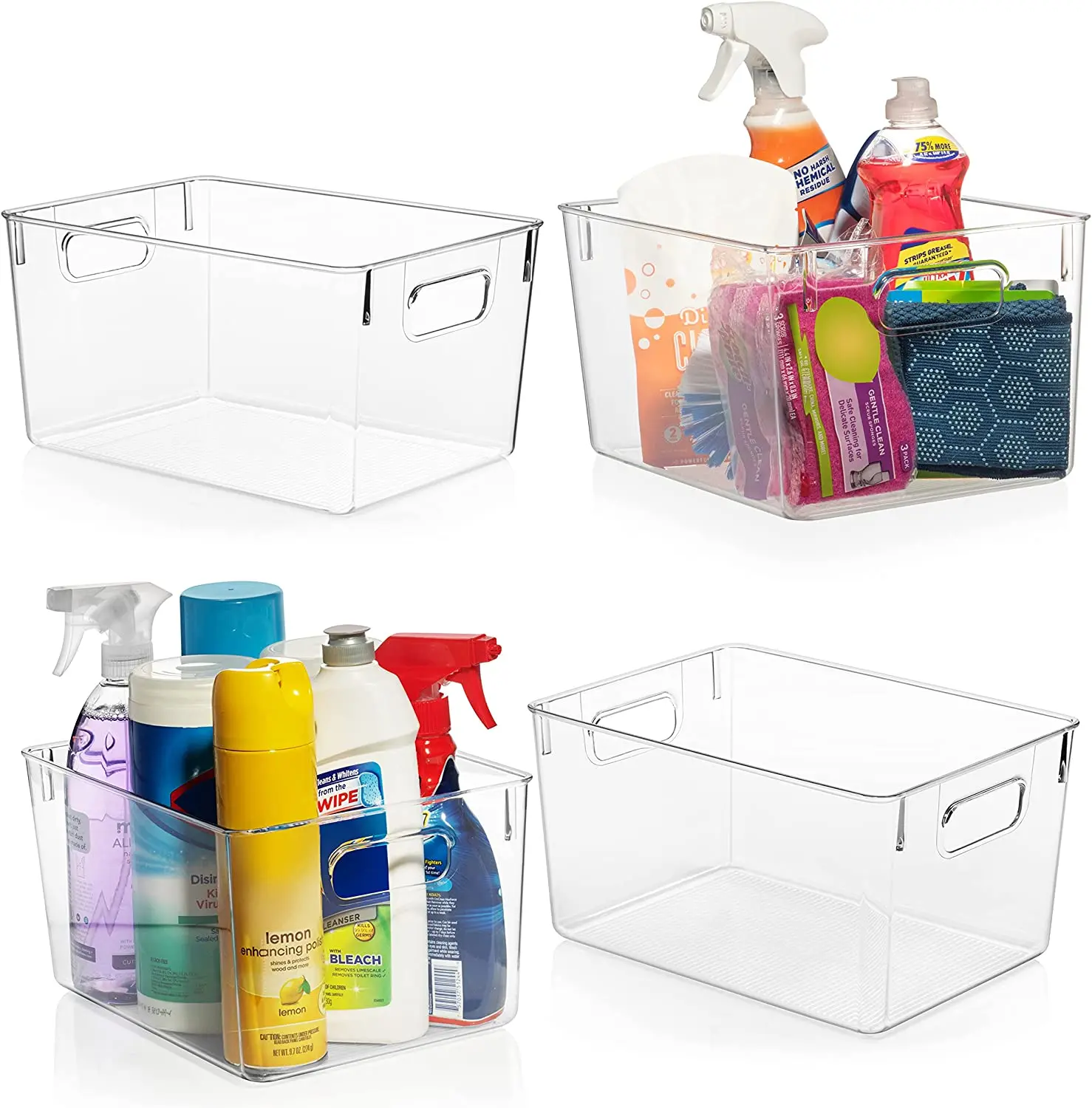 Clear Space Plastic Storage Bins Kitchen Organization  Pantry Storage  Fridge Organizer  Pantry Organization and Storage Bins