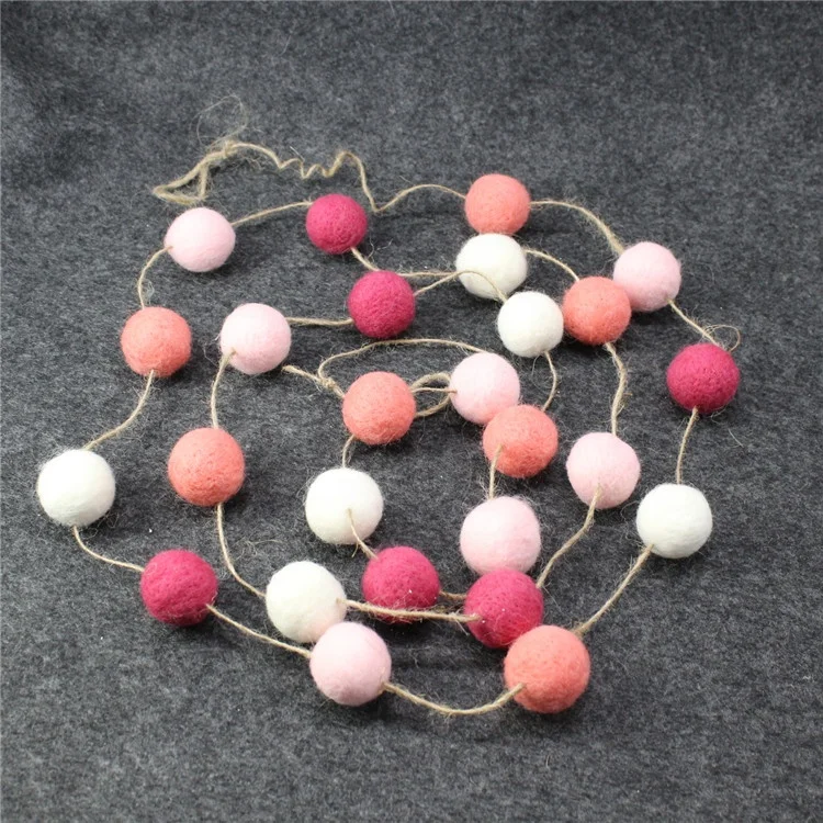 Wholesale colourful felt ball garland for Christmas Decoration