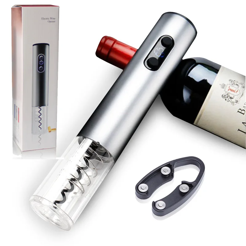 
Amazon hot sale Stainless Steel electric wine bottle opener corkscrew with foil cutter 
