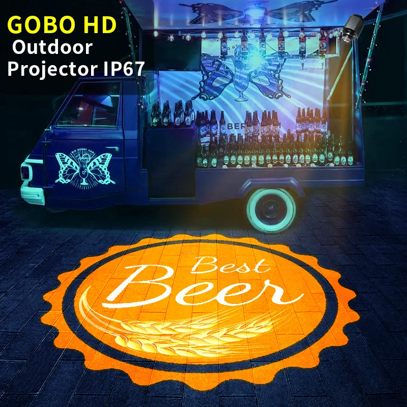 High Definition HD Projection Black 75w Projector Logo LED Advertising Lights Custom Gobo Lights