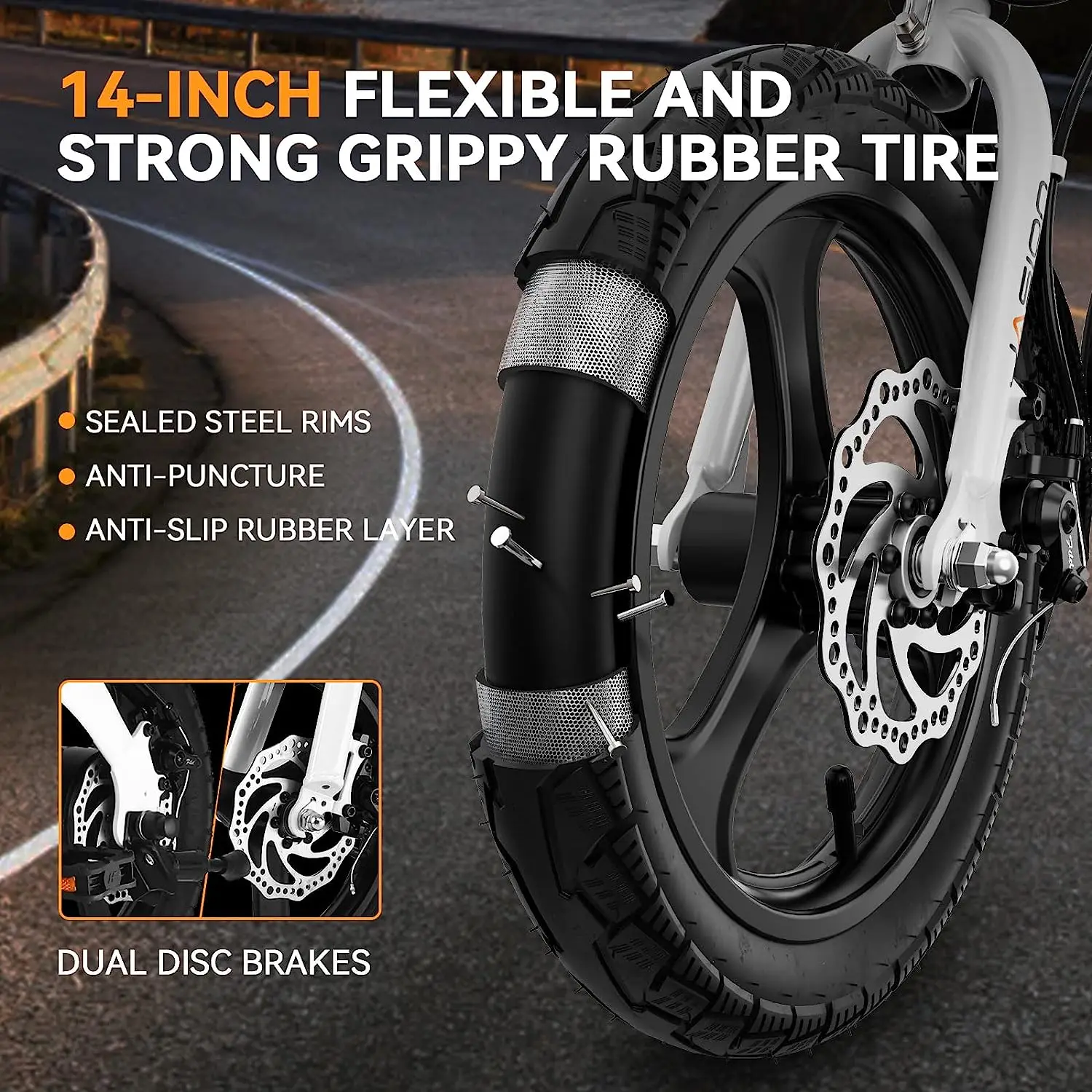 BLJ Electric Bike for Adults 21mph , 350W Brushless Motor, 36V 7.5Ah Battery, Center Suspension 3 Levels Assist