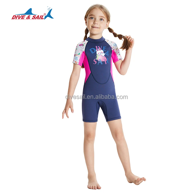 Подгонянные девушки 2 5 мм с коротким рукавом цельный тепловой купальник водонепроницаемая ткань для дайвинга костюм