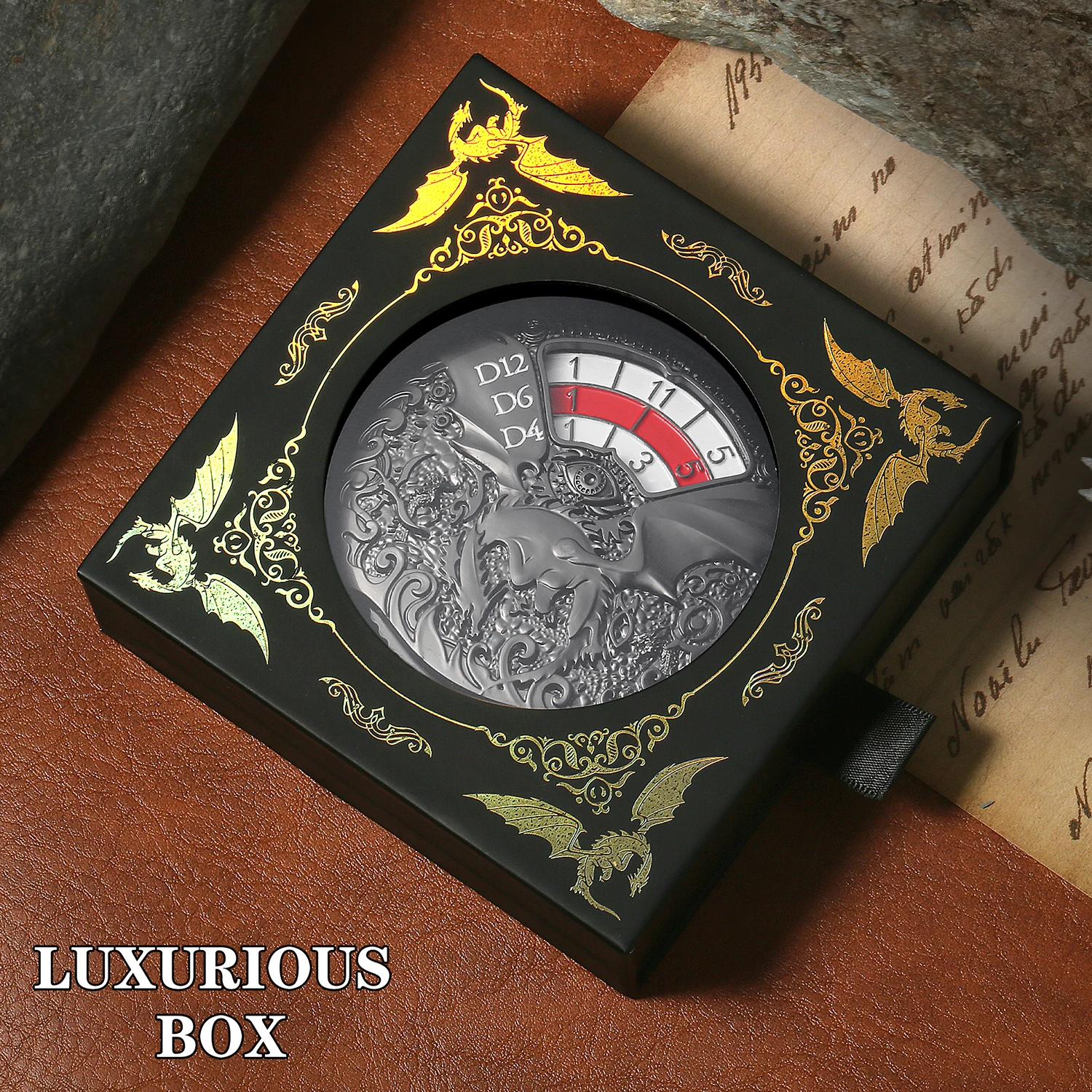 7-in-1Metal Fidget Spinner DND Dice Rotating Metal Dice Set D4 D6 D8 D10 D12 D20 D% Dragon and Dungeon Dice Set for RPG Games