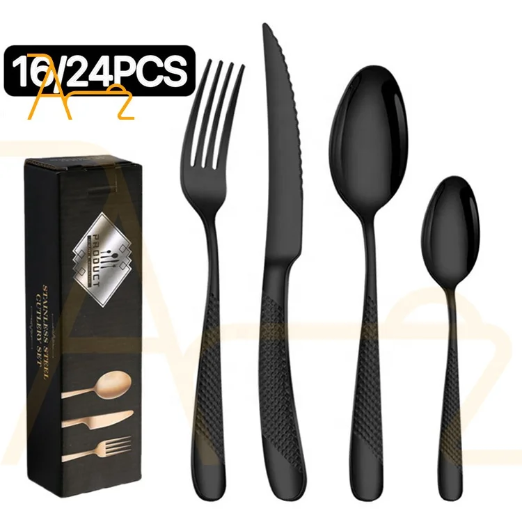 Wholesale Bulk Luxury Silver Flatware Set Spoons Forks and Knife Stainless Steel Cutlery For Restaurant Hotel