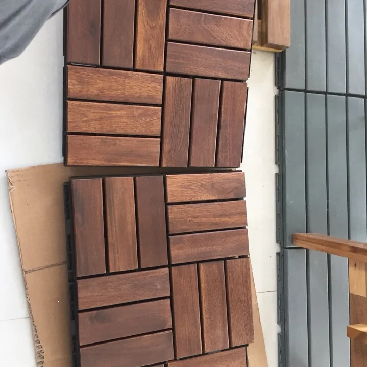 ACACIA DECK TILE 9/10 PCS PER BOX  OR CUSTOMIZED FOR GARDEN, SWIMMING POOL, BALCONY FLOORING