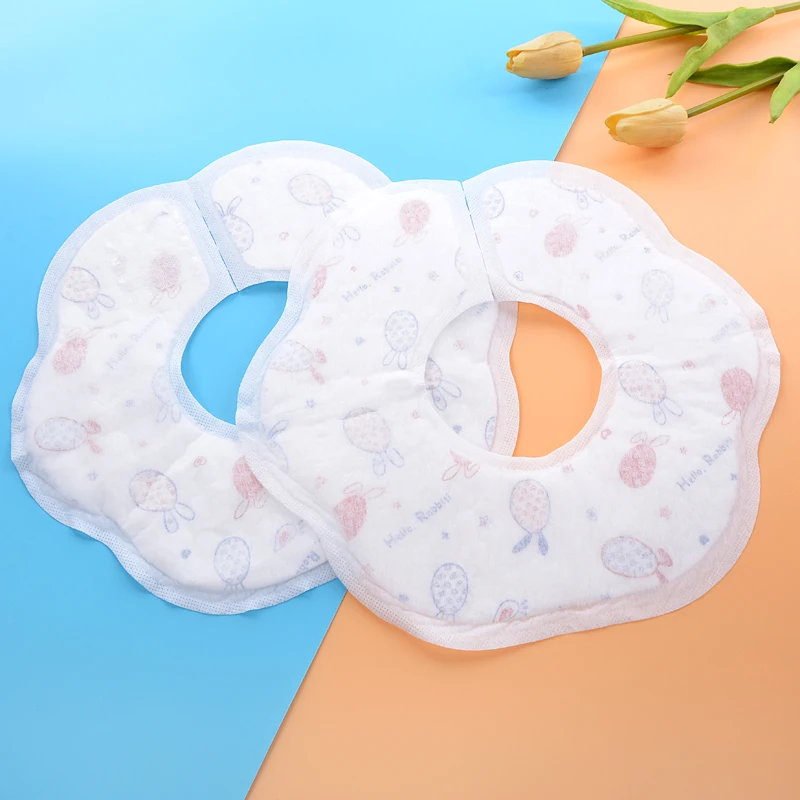 new style portable waterproof disposable 360 degree baby saliva towel drool bib with good quality white children infant