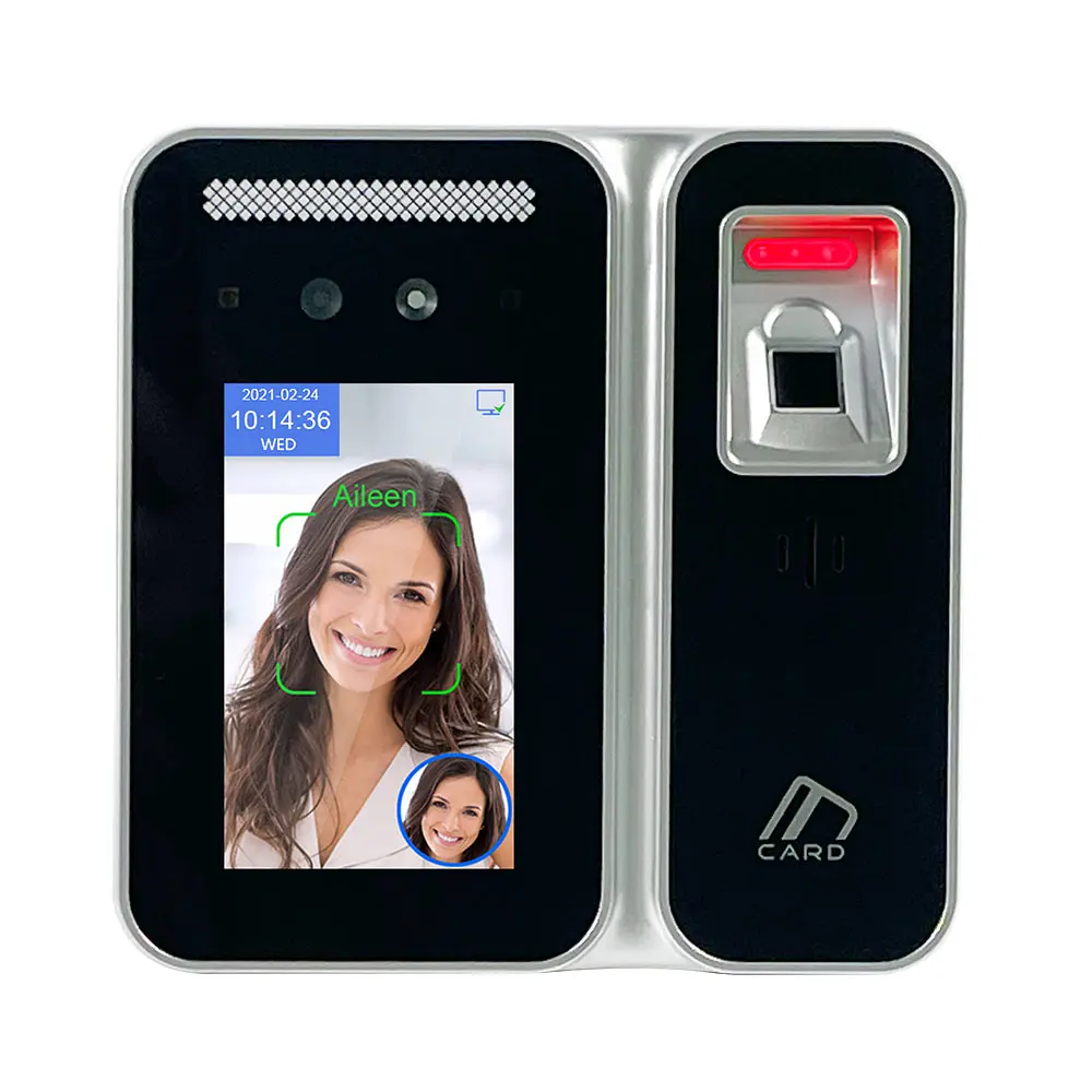 Live Face Detection Biometrics AI Face Time Attendance Machine Fingerprint Access Control System RFID Card With WiFi TCP/IP
