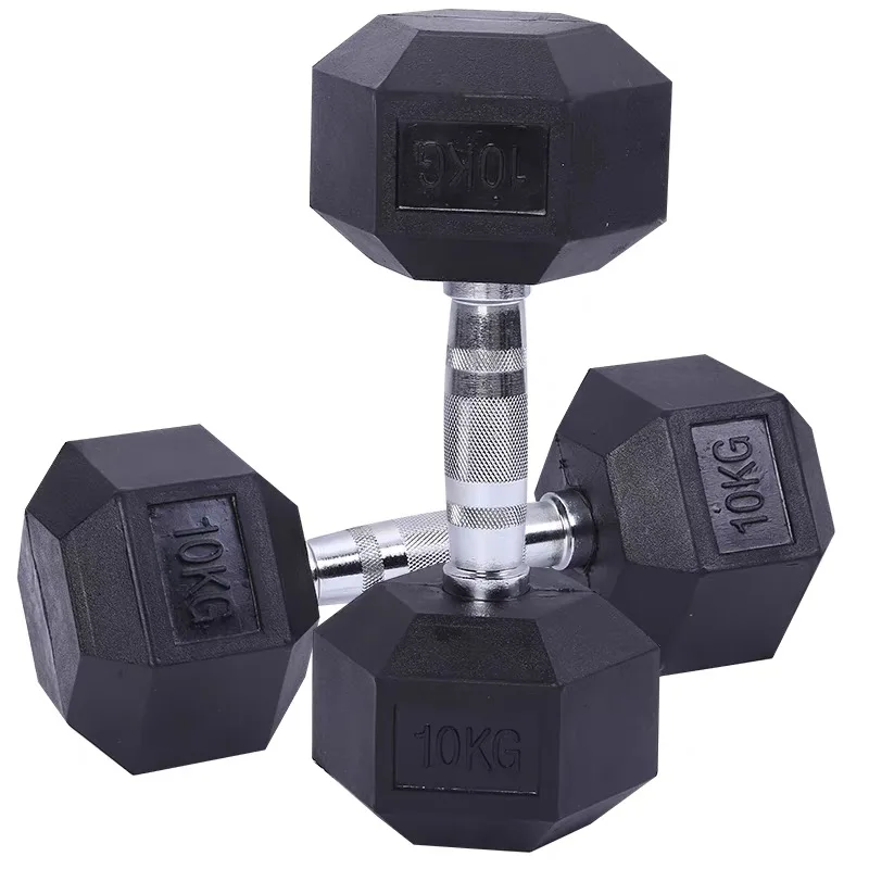 Factory Direct gym dumbbell set hex dumbbell set coated hex rubber dumbbell