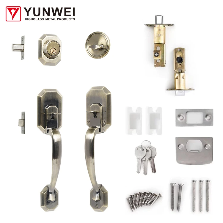 Mortise Door Lock Set Hardware Stainless Steel Modern Entrance Door Pull Handle Zinc Alloy Hidden Door Lock