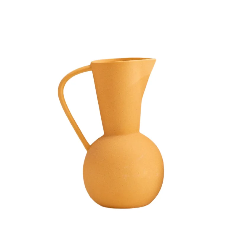High Quality Ins Popular Ceramic Vase Kettle Decoration Modern Living Room Dining Table Orange Jug Vases