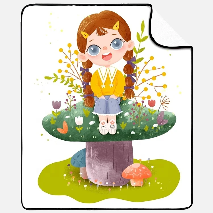 Customized carton design digital printing anime blanket baby blanket printed flannel blanket