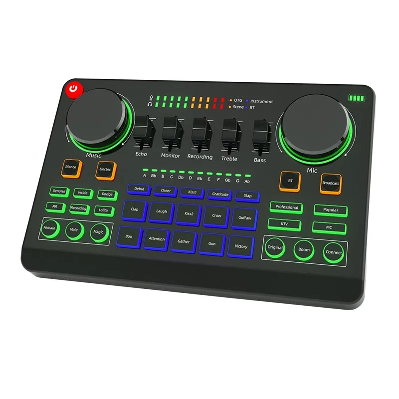 
Multifunctional Mobilephone sound cards External Voice Changer Audio Mixer Multiple Sound Effects for Live Streamingtr 