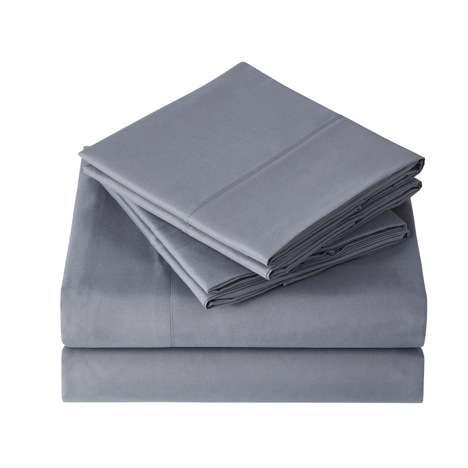 
2020 hot bedding set 110gsm 100% polyester 2800thread count peach like Solid microfiber Bed Sheet Set 