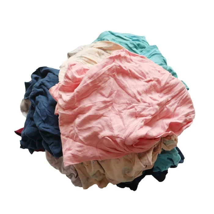 10KG 25KG Bales Used Clothes Mixed Rags Industrial Cleaning Rags Cloth Scraps Cotton Hosiery Cutting Used T-shirt Rags