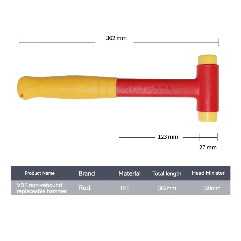Factory supply 1000v professional insulated hammer with replaceable inserts for car repair