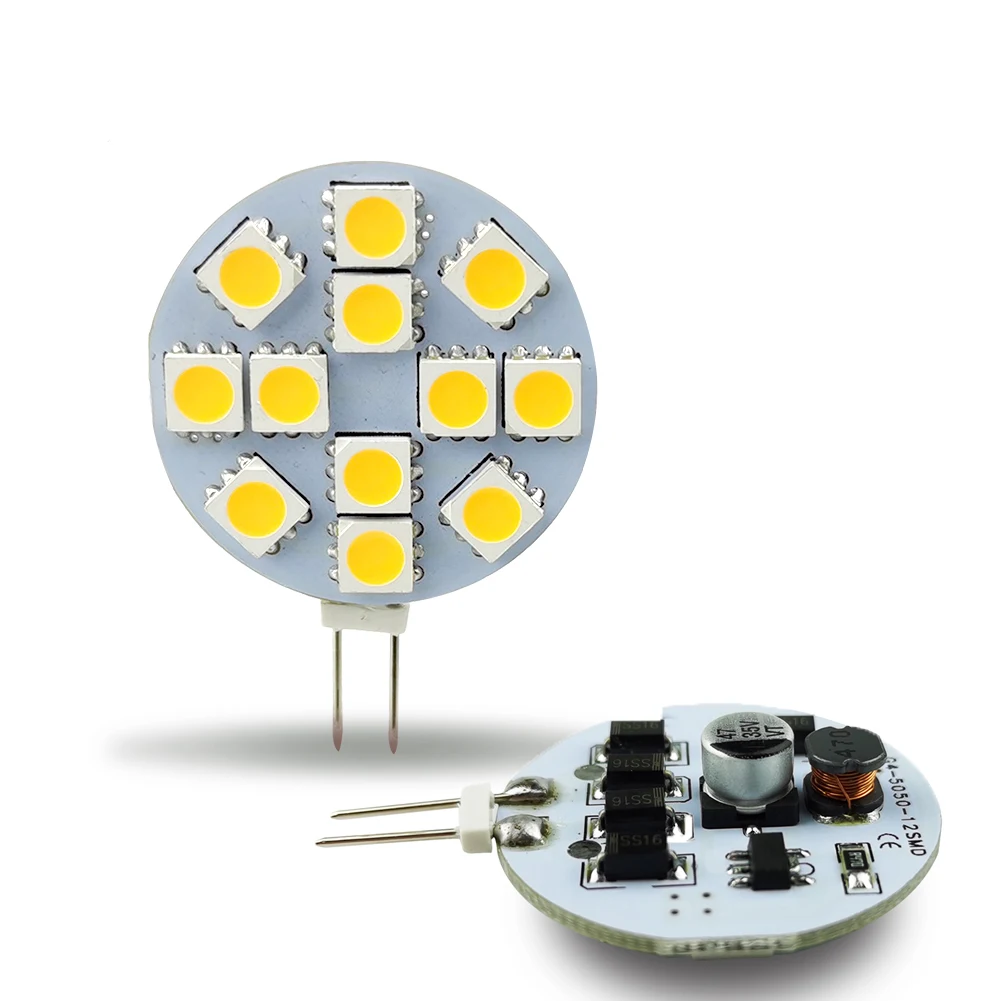 AC12V G4 led Bulb 2W Round 5050 12leds No Flicker Constant Current Drive Lights Replace 20W Halogen Lamp