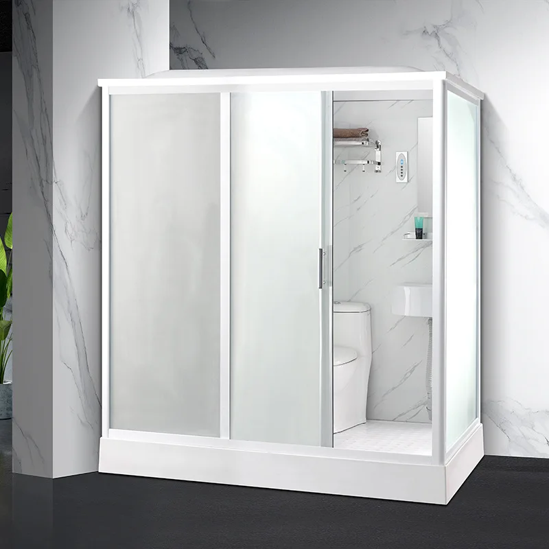 Sliding Hotel Shower Modern Bathroom Shower Rooms Prefab Bathroom Modular Shower Room with White Frame
