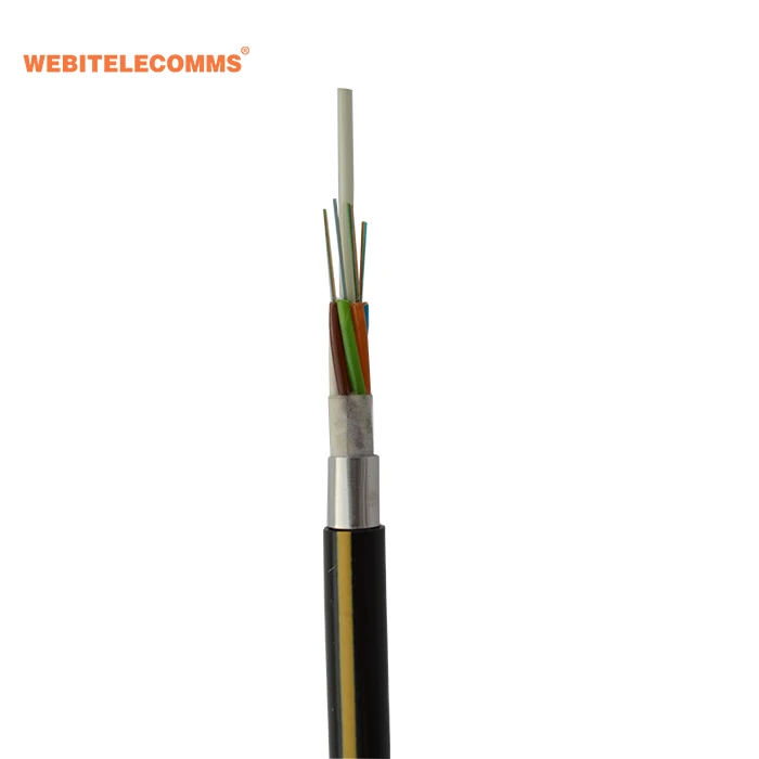 4 6 8 12 24 36 48 96 144 Cores G652D Single Mode Stranded Loose Tube Armored Aerial and Duct Optical Fiber Cable