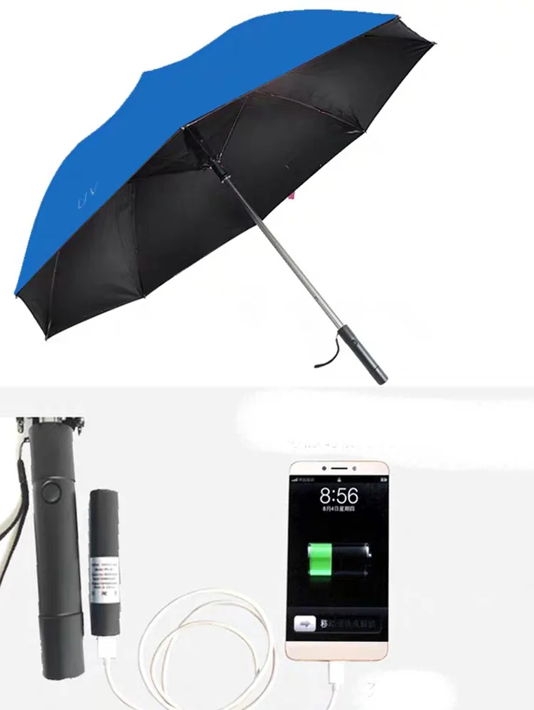  Качественный Зонт специальный USB Анти-УФ водонепроницаемый Солнечный вентилятор прямой зонт с