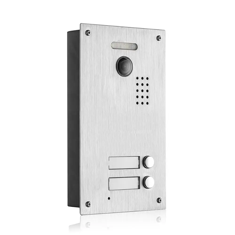 Two Buttons Stainless Steel 2 Wire Video Door Phone for Villa & Apartment