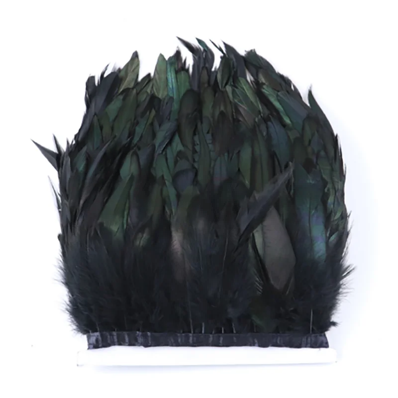 Factory supply discount price rooster feather trims and fringes for carnival costume dyed plumas trim dyed color