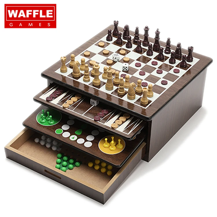 Вафельный персонализированный набор 10 в 1 для настольных игр с 10 видами настольных игр